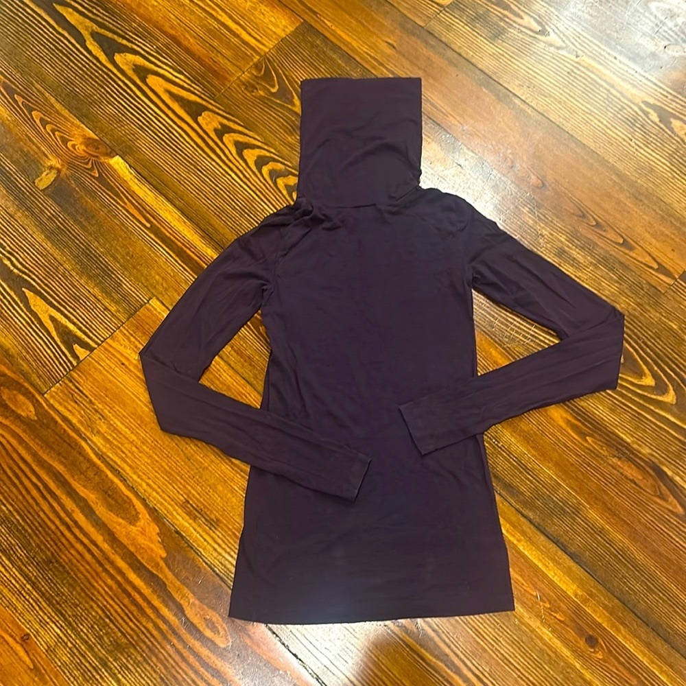 Women’s Theory Long Sleeve Dark Purple Fitted Turtleneck S